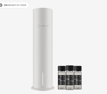 Cargar imagen en el visor de la galería, Scentiment Diffuser Tall Air 2 Discovery Kit with Sampler Oils: Cold-AiiDiffusion Technology with Wi-Fi &amp; TouchControls, Rechargeable Battery, Covers 1000Saft;Includes Top 3 Luxury Hotel-InspiredFragrance Oils (20ml